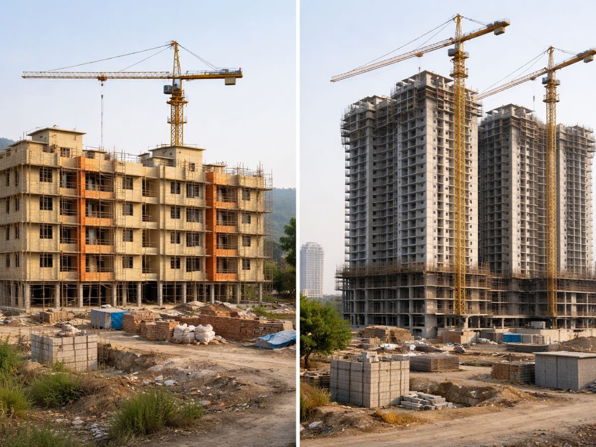 Affordable residential buildings in Navi Mumbai emerging housing area