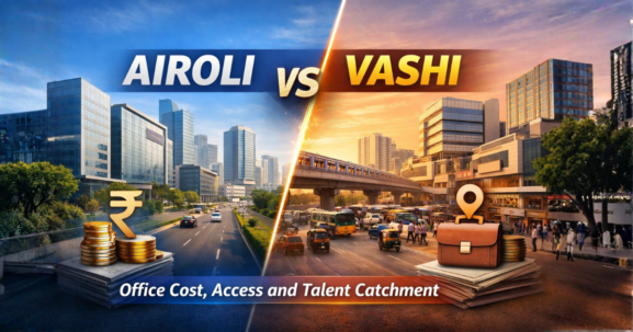Airoli vs Vashi for Office Cost, Access and Talent Catchment