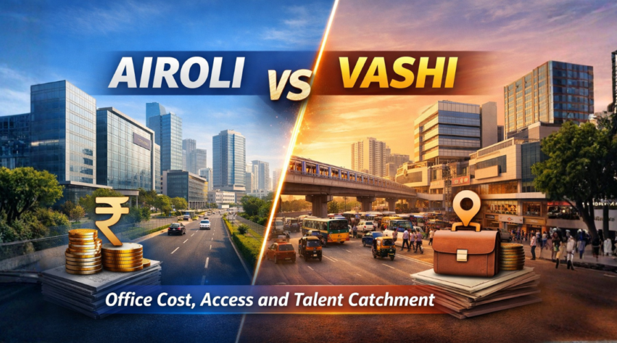 Airoli vs Vashi for Office Cost, Access and Talent Catchment