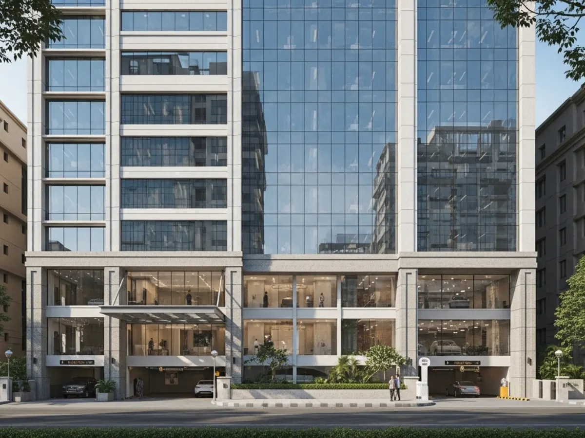 Comparison of fitted office and bare shell office in CBD Belapur showing ready-to-use workspace and empty office floor