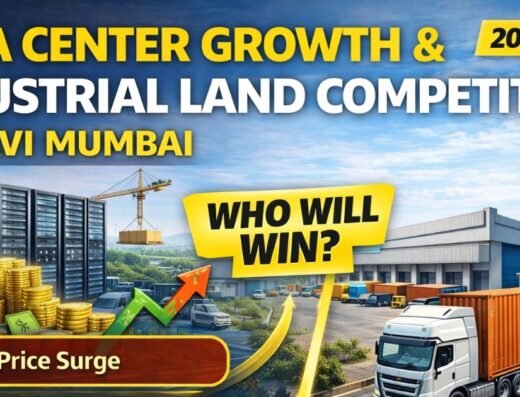 Data Center Growth and Industrial Land Competition in Navi Mumbai is visible in this image.