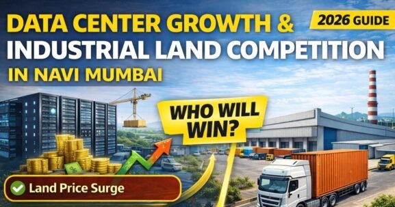 Data Center Growth and Industrial Land Competition in Navi Mumbai is visible in this image.