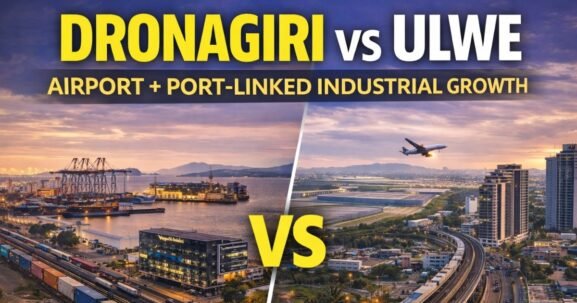 Dronagiri vs Ulwe for Airport and Port-Linked Industrial Growth is visible in this image.