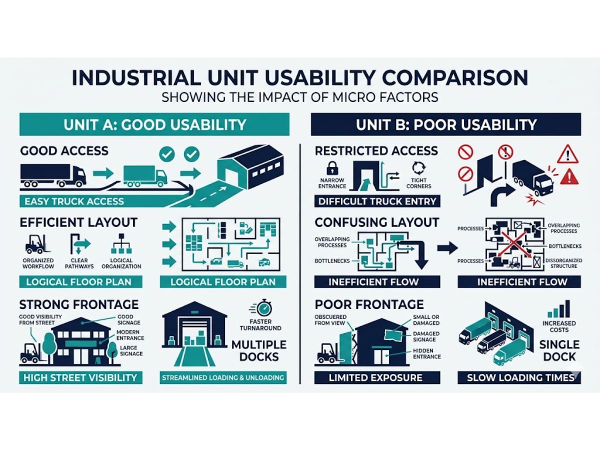 Why two industrial units in the same area can have completely different liquidity