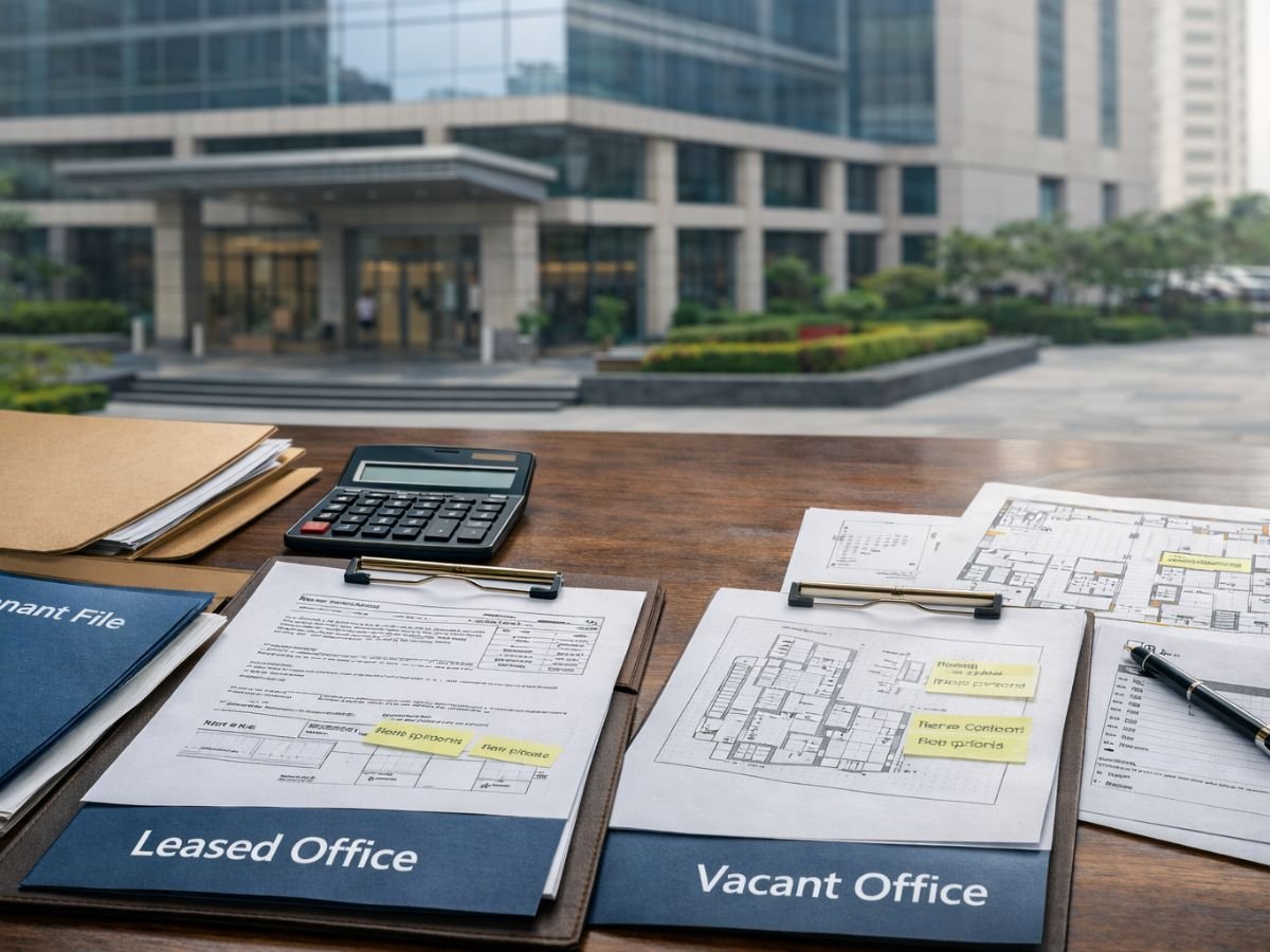 How should buyers compare pricing between leased office and vacant office in Airoli is visible in this image.