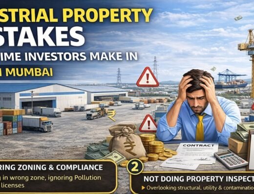 Industrial Property Mistakes First-Time Investors Make in Navi Mumbai is visible in this image.