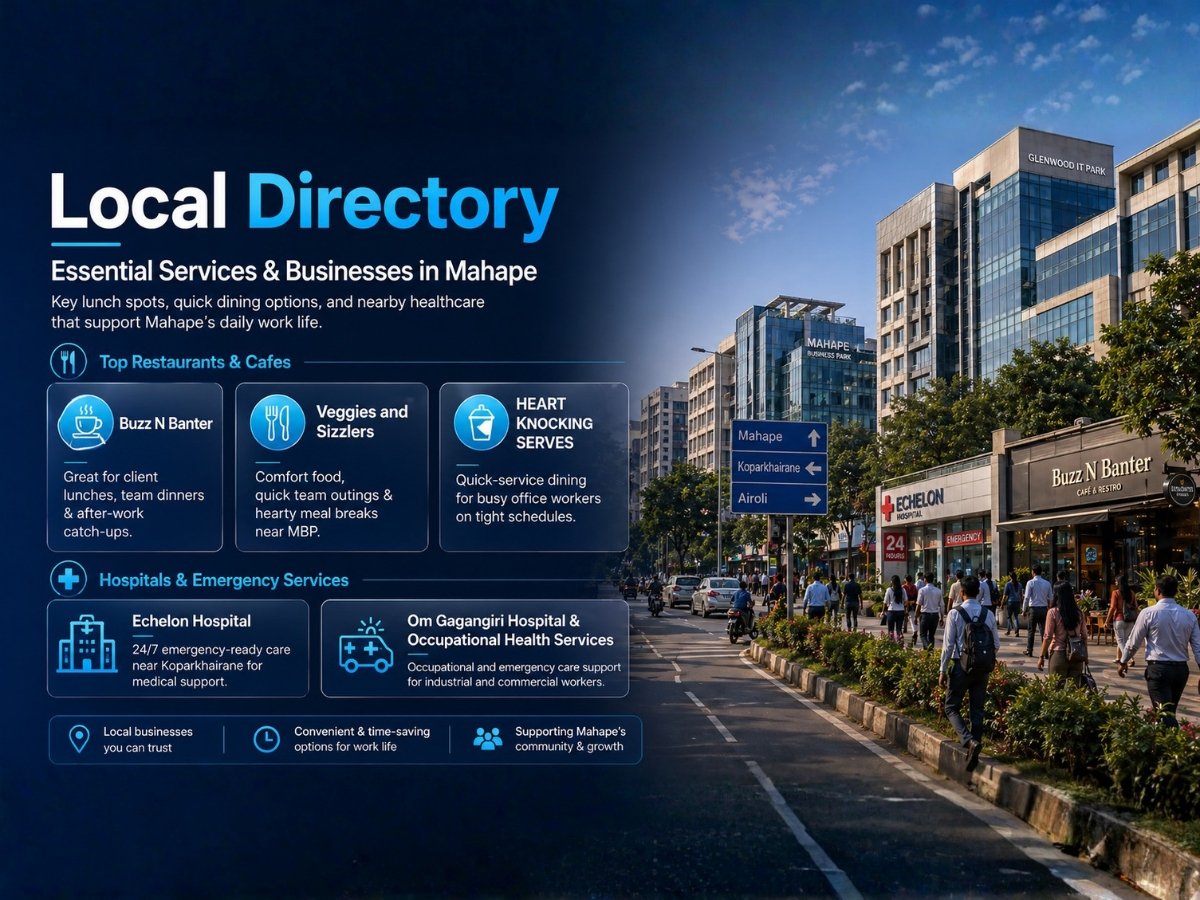 Local Directory Essential Services & Businesses in Mahape is visible in this image