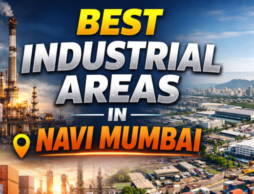 MSME and light manufacturing industrial zone in Navi Mumbai with compact factory units, organized loading space, and practical office-industrial buildings.