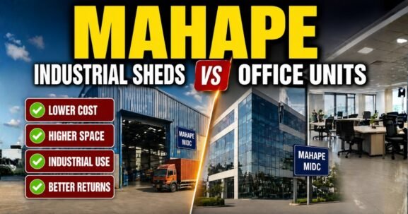 Mahape Industrial Sheds vs Office Units is visible in this image.