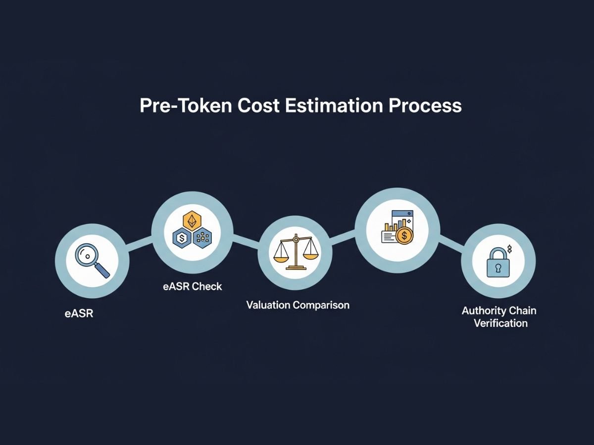 Pre Token Industrial Property Cost Estimation Flowchart is visible in this image.