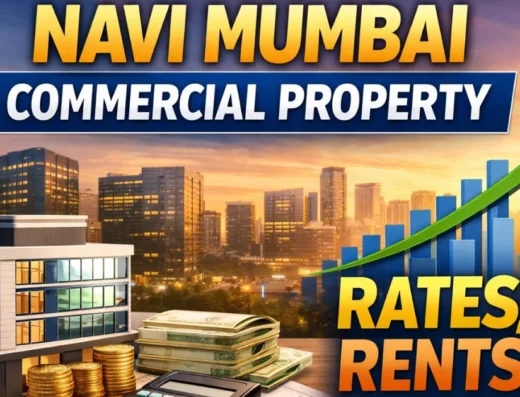 Local commercial factors in Navi Mumbai including station access, parking, frontage, and road connectivity