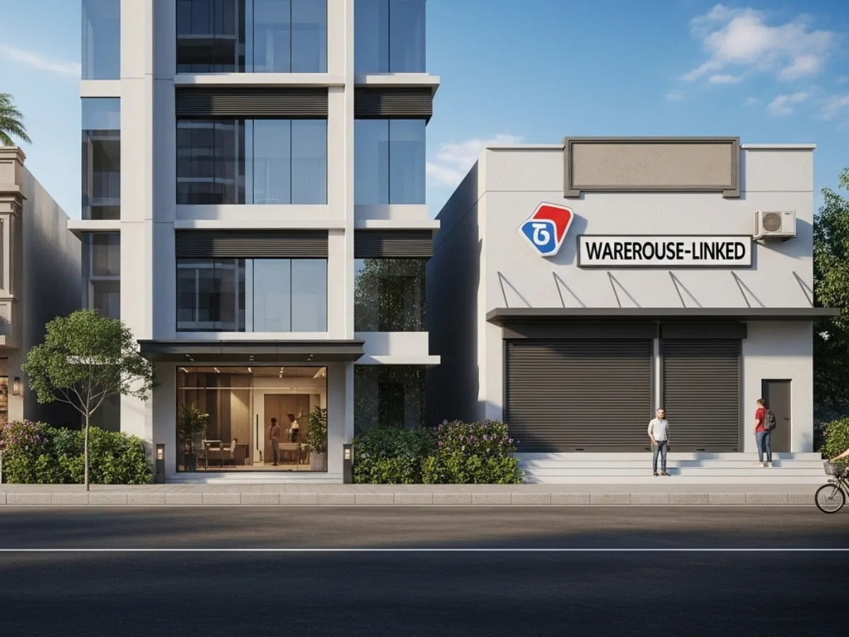 Local commercial factors in Navi Mumbai including station access, parking, frontage, and road connectivity