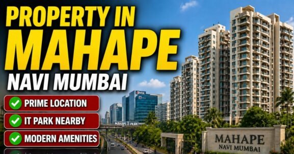 Property in Mahape Navi Mumbai is visible in this image.