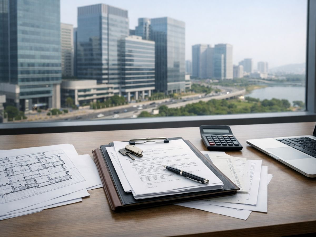 Should you buy office space in Navi Mumbai, lease it, or invest for rental income is visible in this image.