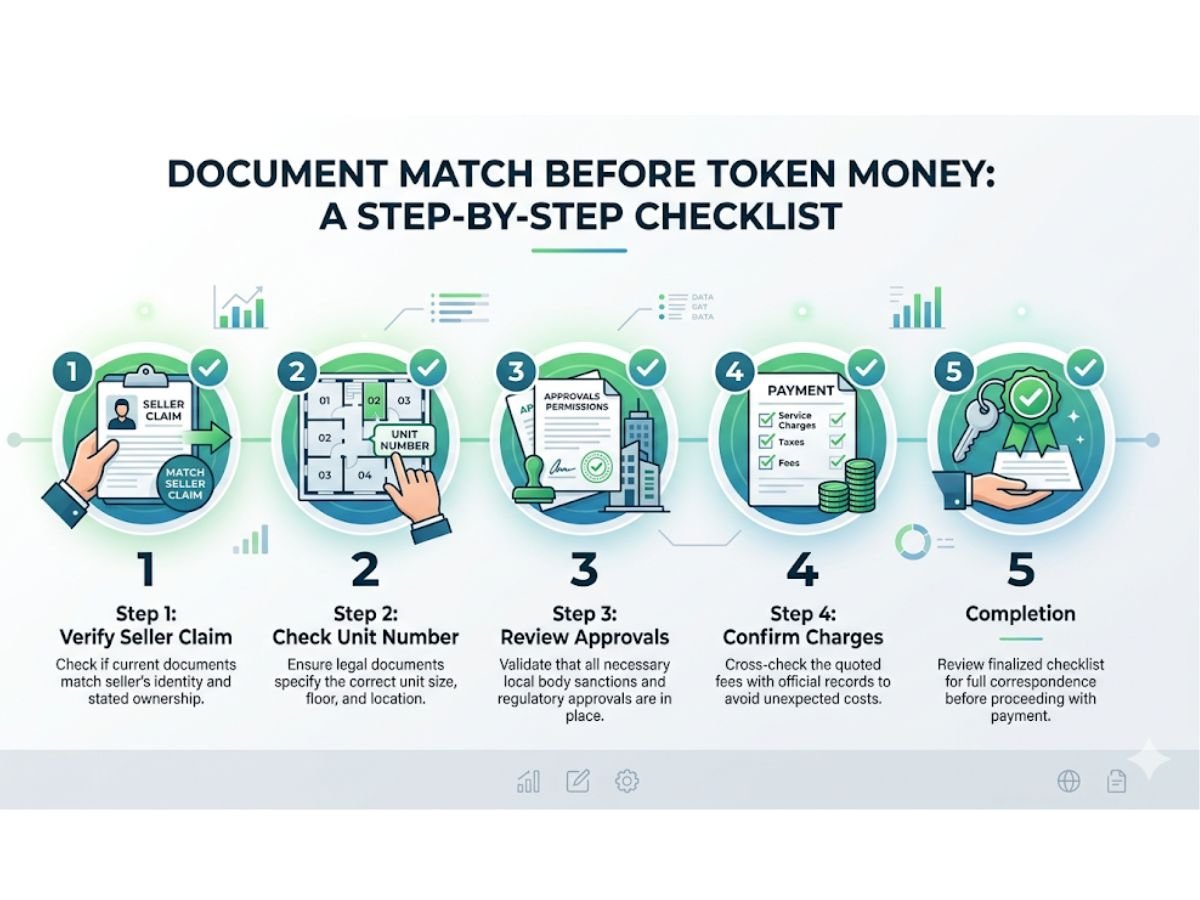 How to do a practical document match before paying token money