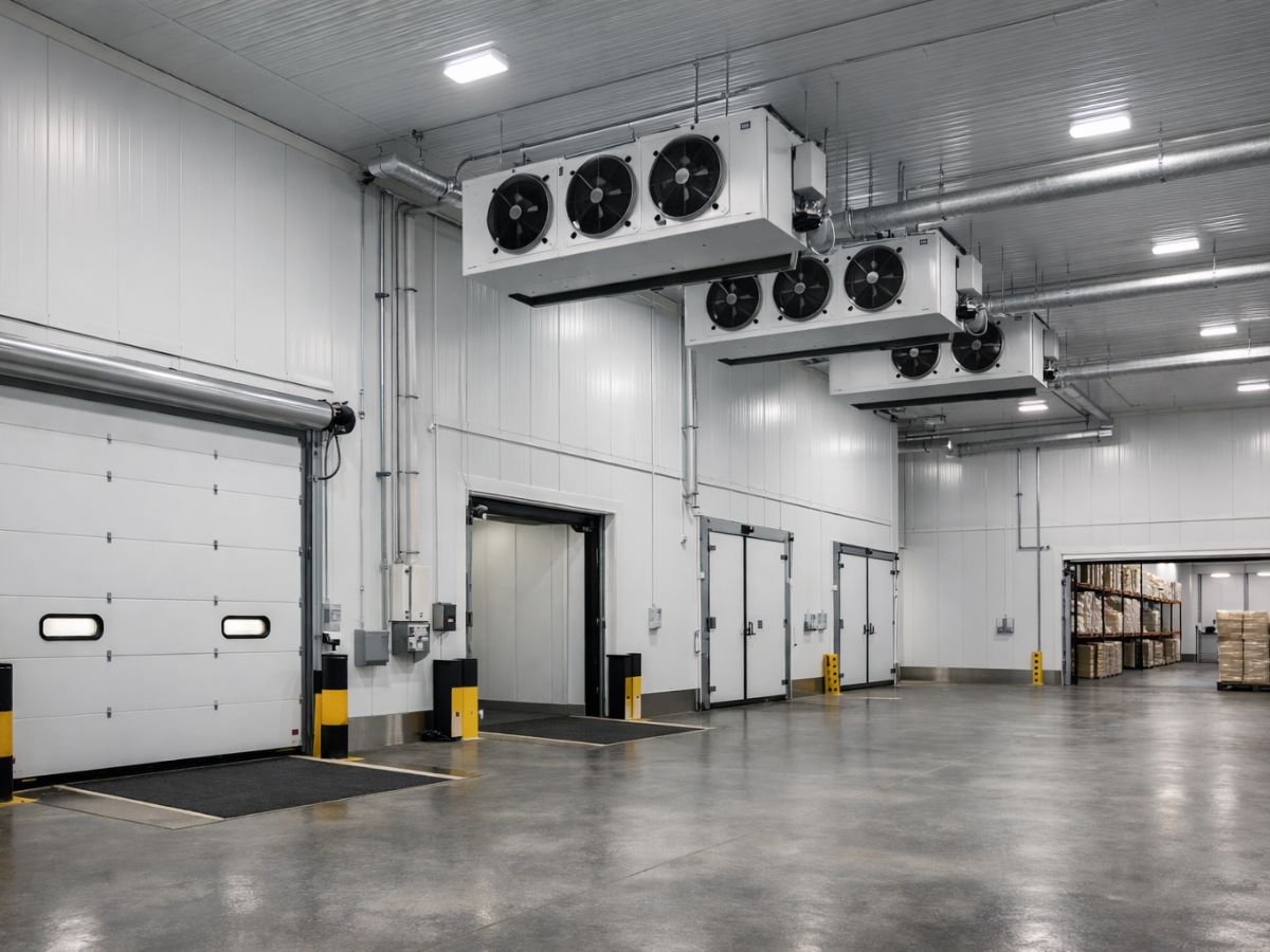 What changes in the property itself when you move from general warehousing to cold chain is visible in this image,