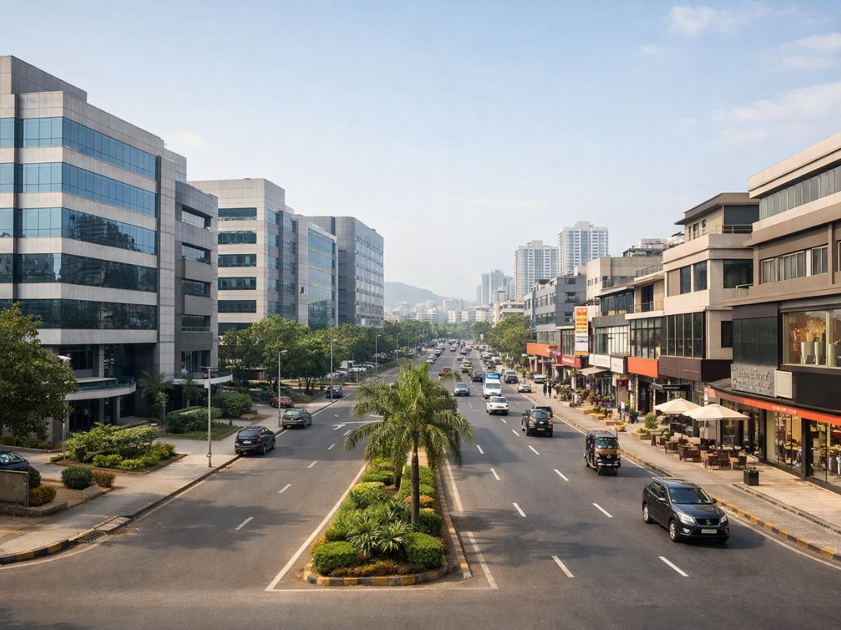 Which parts of CBD Belapur work better for offices, and which work better for walk-in business is visible in this image.