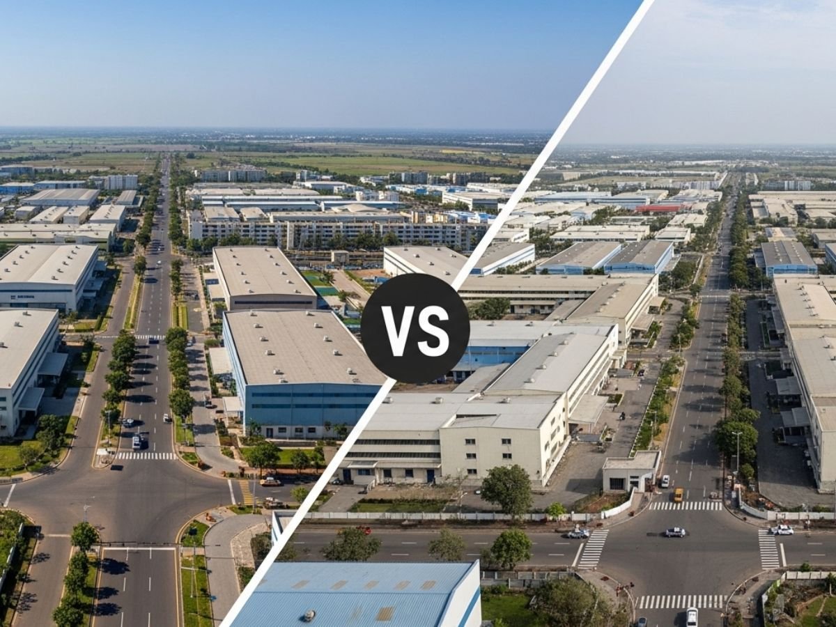 Why there is no single land value or single shed rent in Taloja MIDC is visible in this image