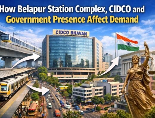 how belapur station coplex codco and government presence is visible in this image
