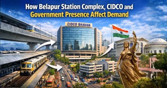 how belapur station coplex codco and government presence is visible in this image
