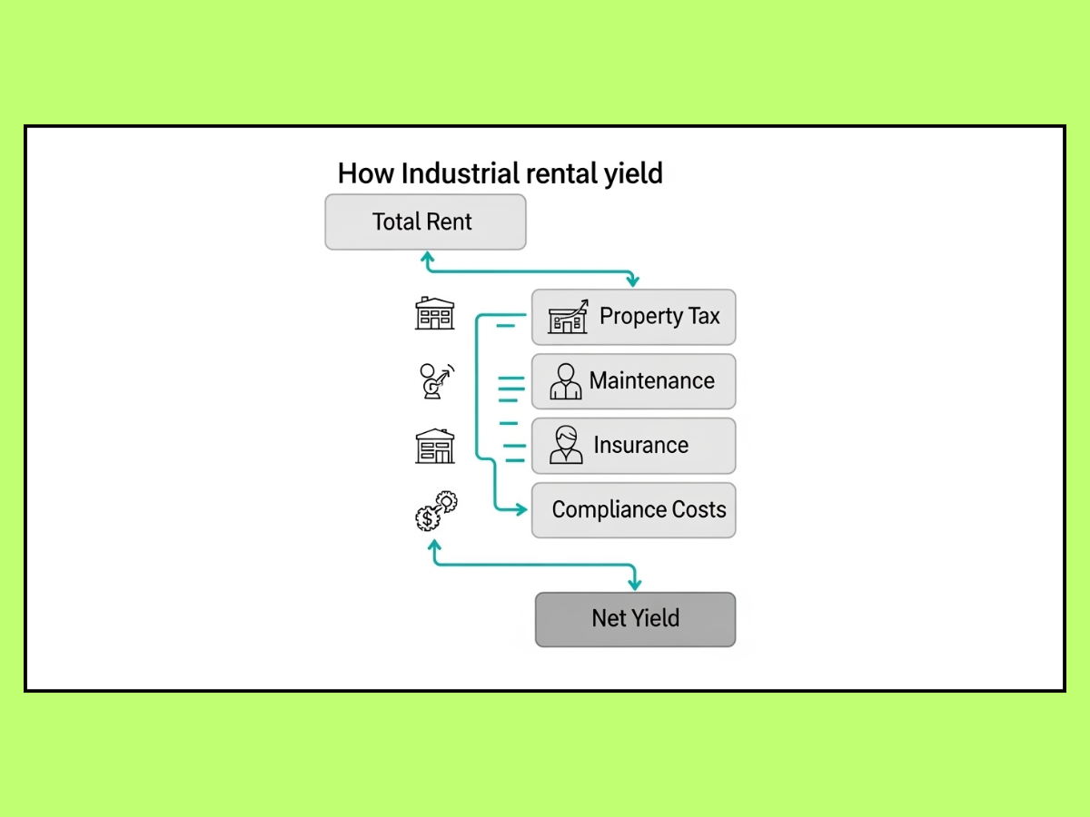 industrial property cost breakdown net yield navi mumbai is visible in this image.