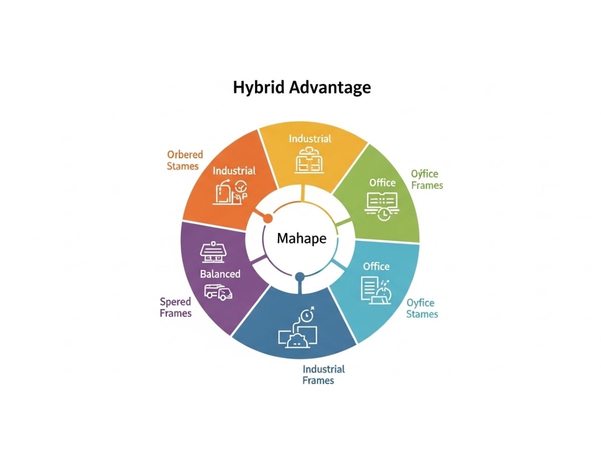 Infographic showing Mahape as ideal for hybrid industrial and tech-industrial operations compared to Rabale and Airoli