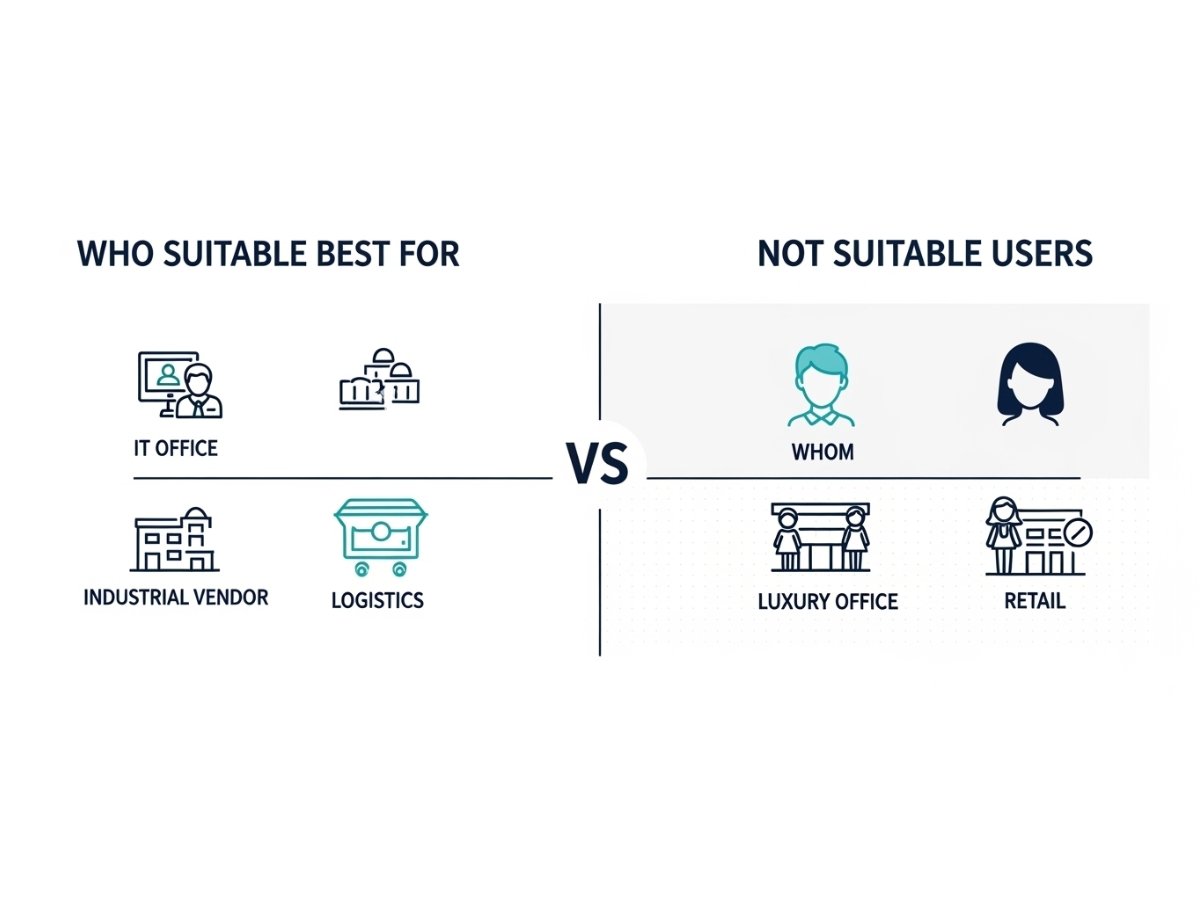 Infographic showing Mahape suitability for B2B operations IT support and industrial office users