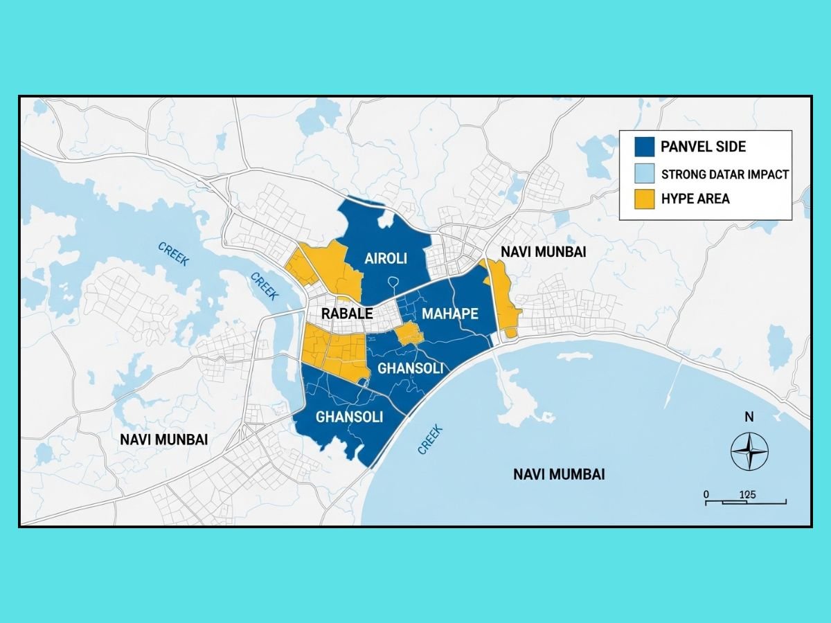 navi mumbai data center zones map airoli rabale mahape is visible in this image.