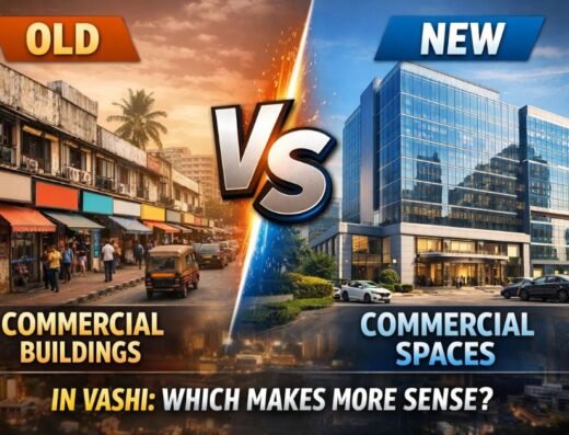old commercial buildings vs new commercial spaces in vashi is visible in this image
