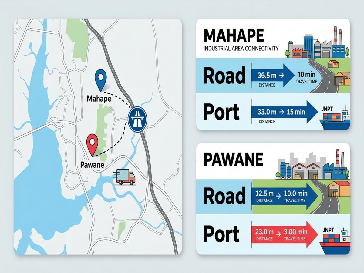 Which Area Has Better Connectivity for Workers, Vendors, and Goods Movement? is visible in this image