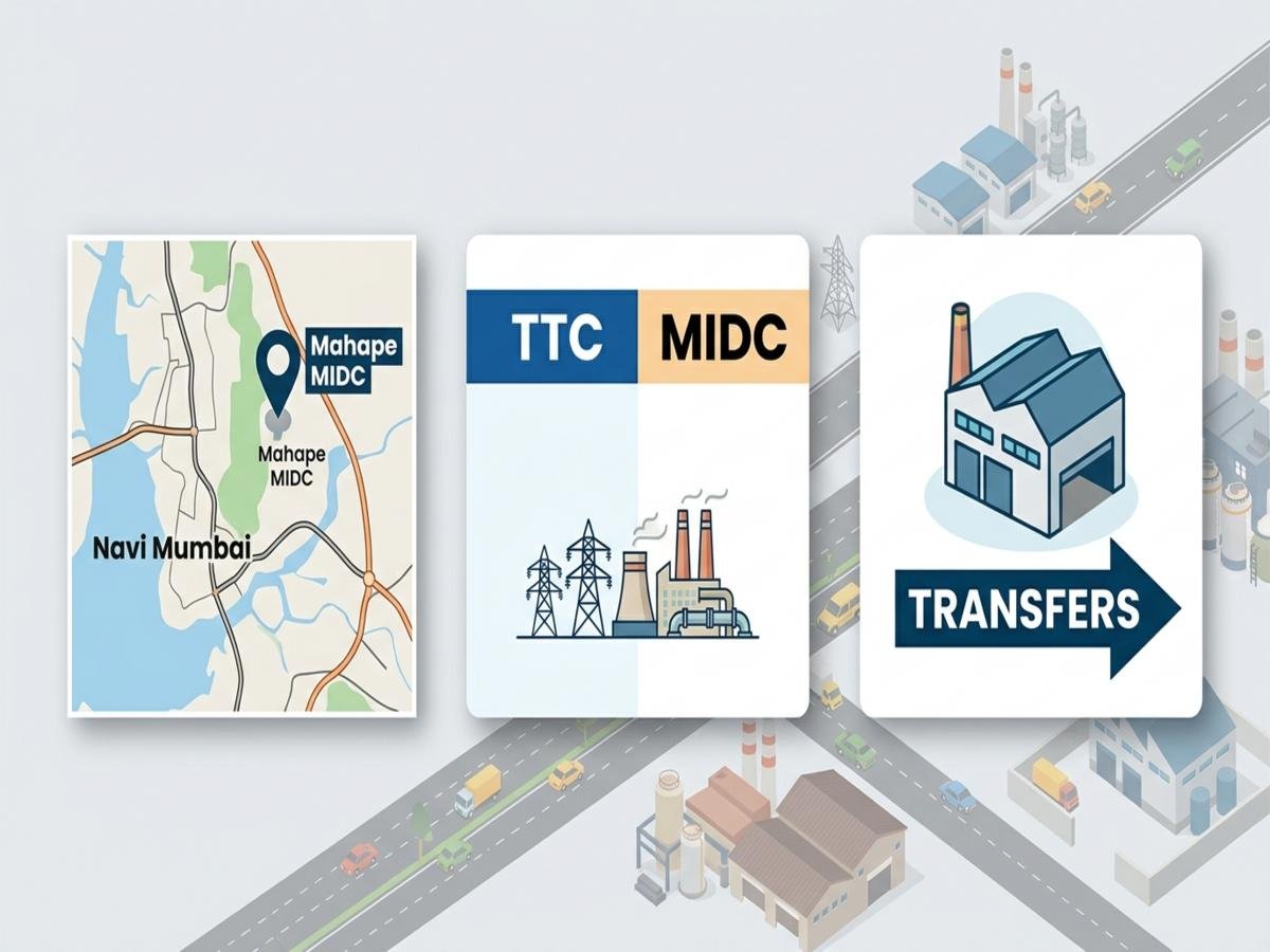 **Why “Mahape” Transfers Are Administered as TTC Industrial Area Assets** is visible in this image