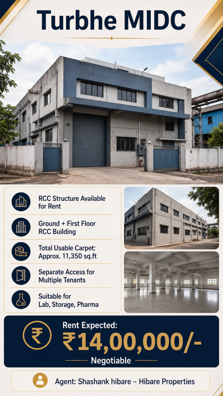 RCC Industrial Building for Rent in Turbhe MIDC