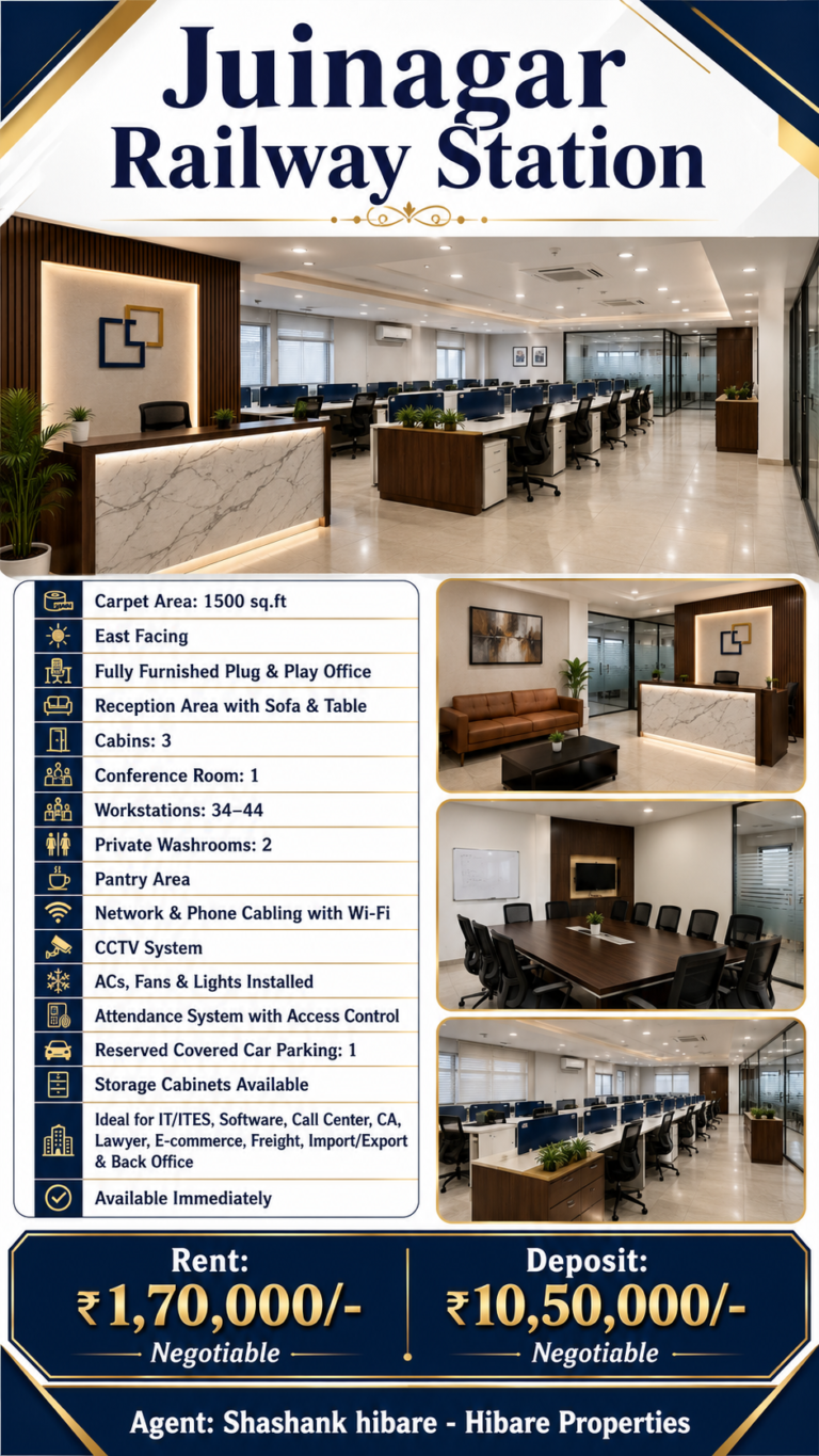 Fully Furnished Plug & Play Office Near Juinagar Railway Station