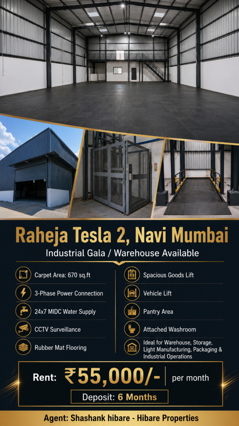 Industrial Gala / Warehouse for Rent in Raheja Tesla 2