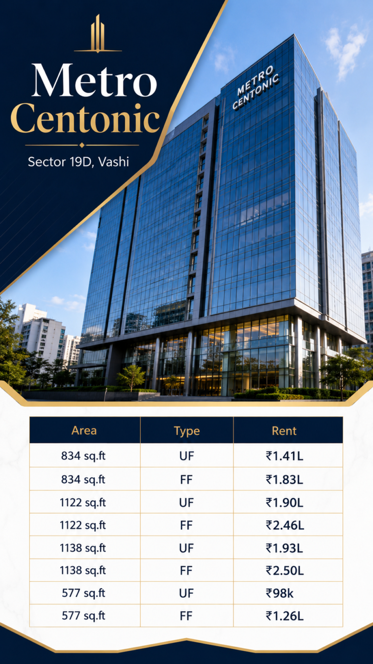 Office Spaces for Rent in Metro Centonic, Vashi