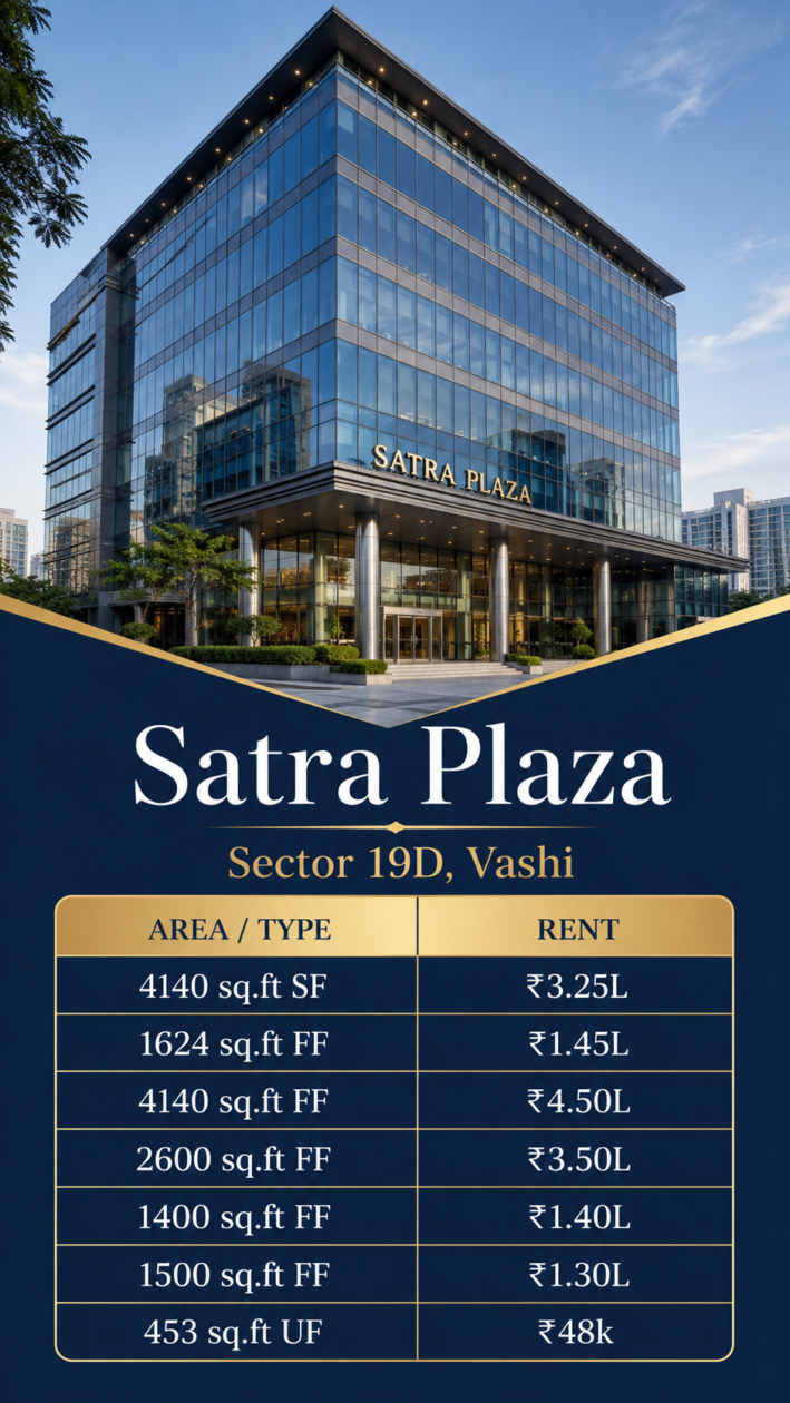 Office Spaces for Rent in Satra Plaza, Vashi