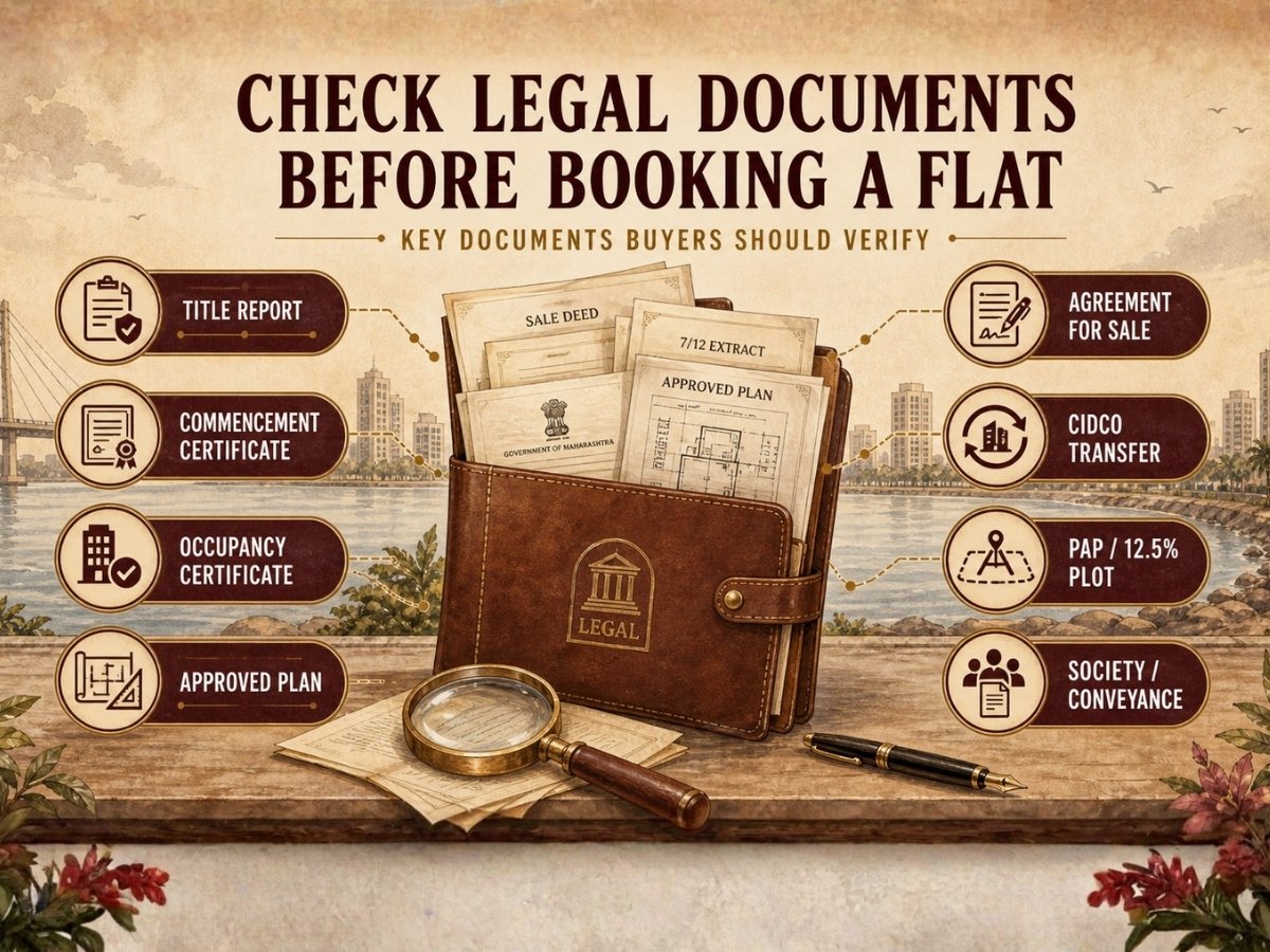 Check Legal Documents Before Booking a Flat is visible in this image.