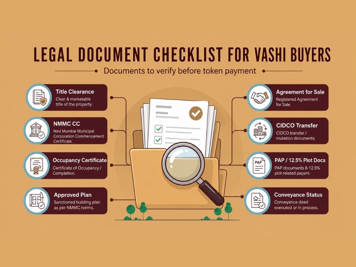Check Legal Documents Before Booking a Flat in Vashi is visible in this image.