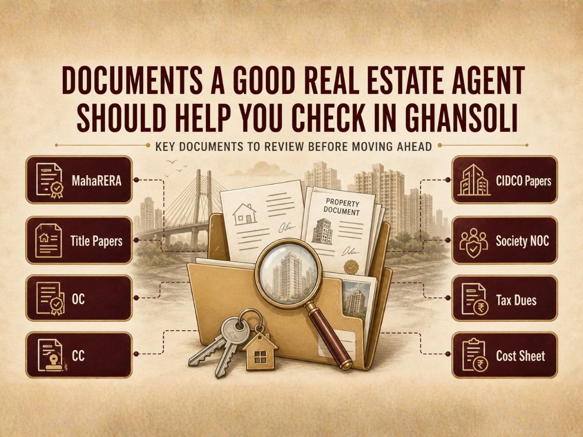 Documents a Good Real Estate Agent Should Help You Check in Ghansoli is visible in this image.