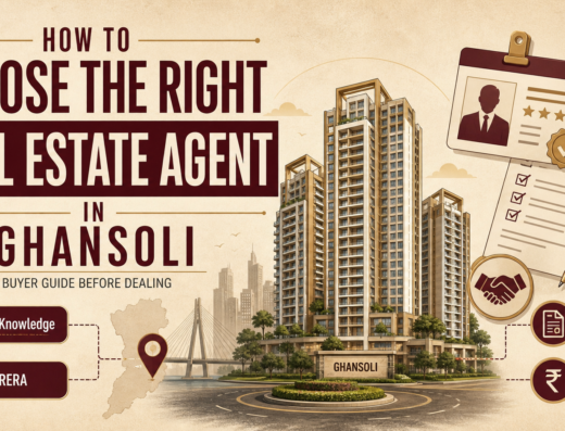 How to Choose the Right Real Estate Agent in Ghansoli is visible in this image.