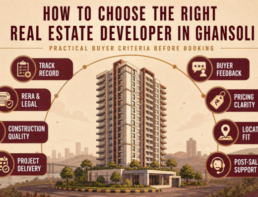 How to Choose the Right Real Estate Developer in Ghansoli is visible in this image.