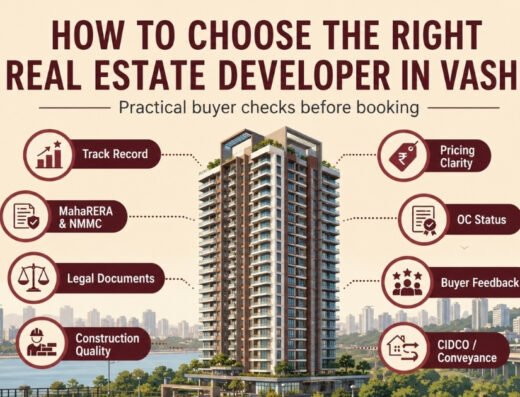 How to Choose the Right Real Estate Developer in Vashi is visible in this image.