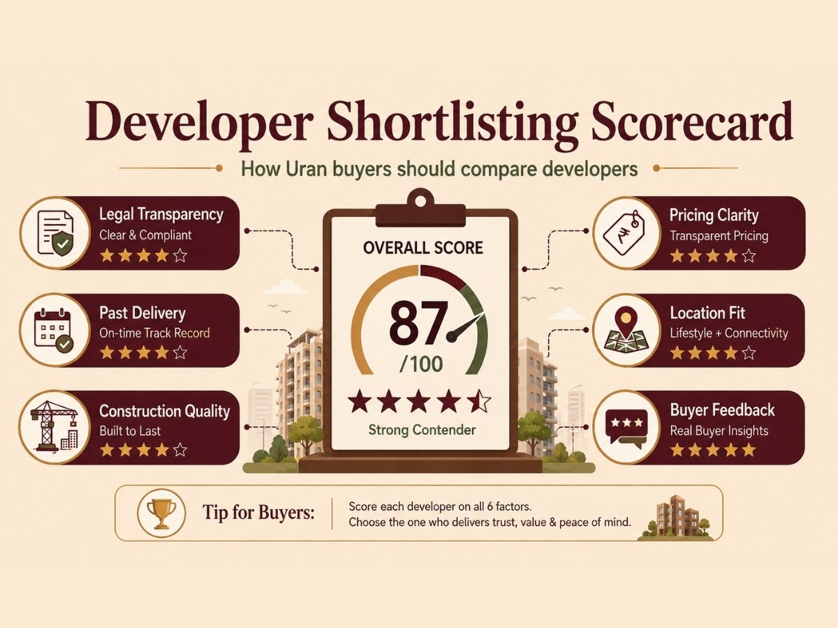 Real Estate Developer Shortlisting Scorecard in Uran is visible in this image.