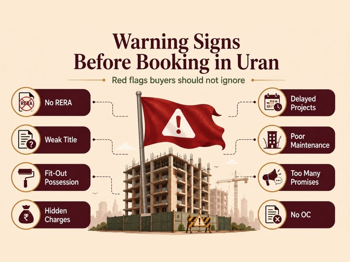 Red Flags When Choosing a Real Estate Developer in Uran is visible in this image.