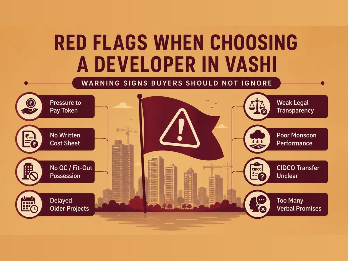 Red Flags When Choosing a Real Estate Developer in Vashi is visible in this image.