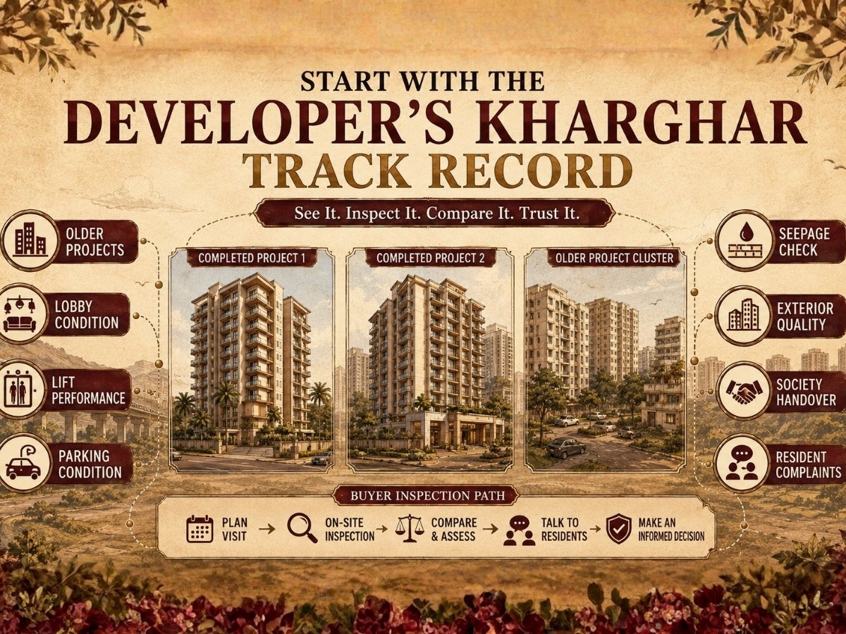 Start with the Developer’s Kharghar Track Record is visible in this image.