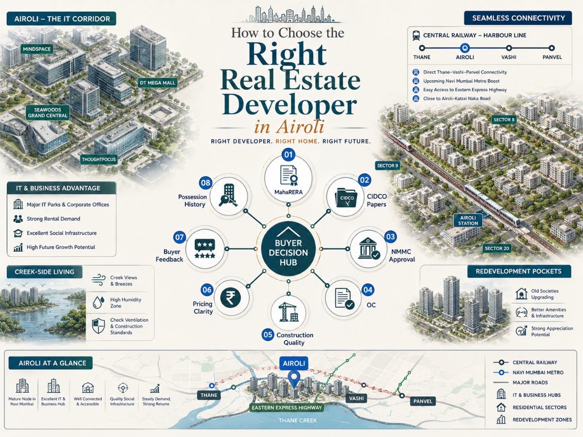 how to choose the right real estate developer in kopar khairane is visible in this image.