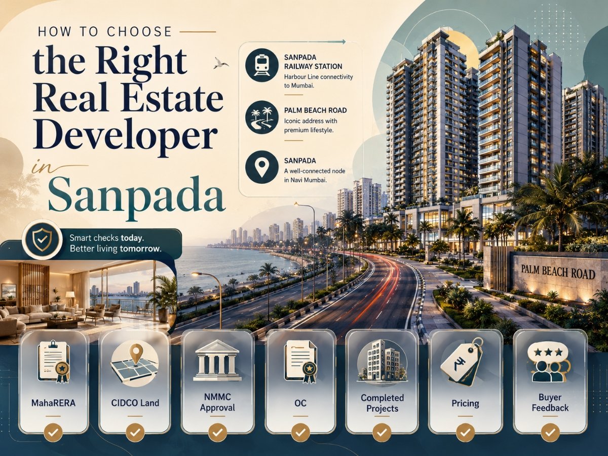 how to choose the right real estate developer in sanpada is visible in this image.