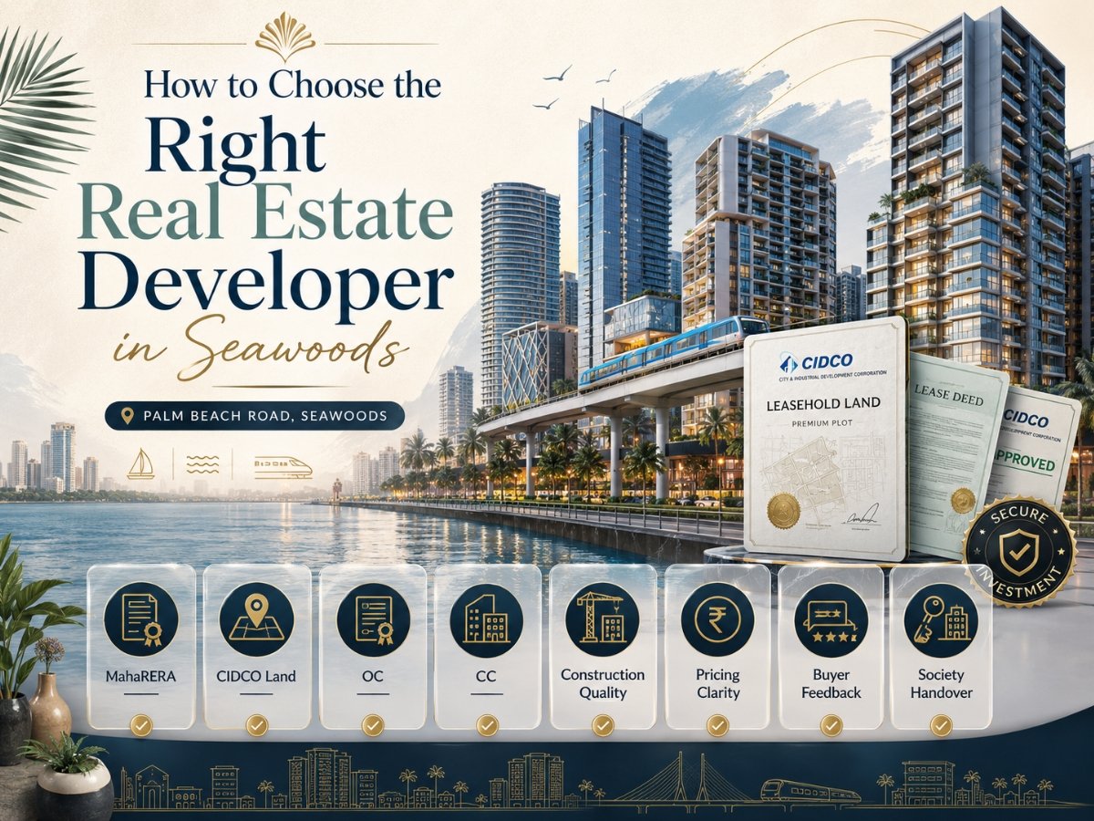 how to choose the right real estate developer in seawoods is visible in this image.