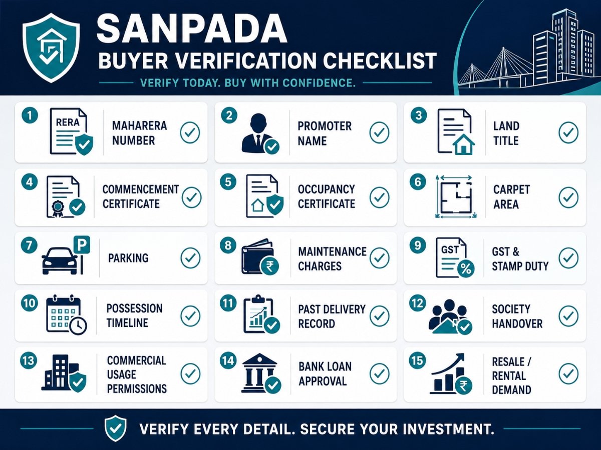 sanpada-builder-verification-checklist-infographic is visible in this image